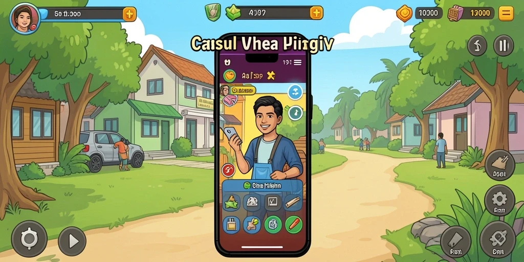 Screenshot menunjukkan antarmuka permainan yang menarik.